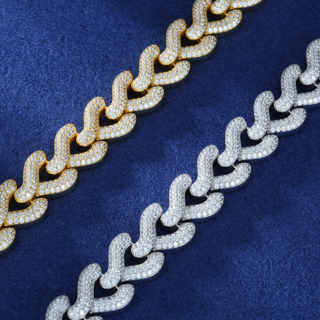 Wishbone | Moissanite Diamond Solid Sterling Silver Iced Bling Out Hip Hop Bracelet