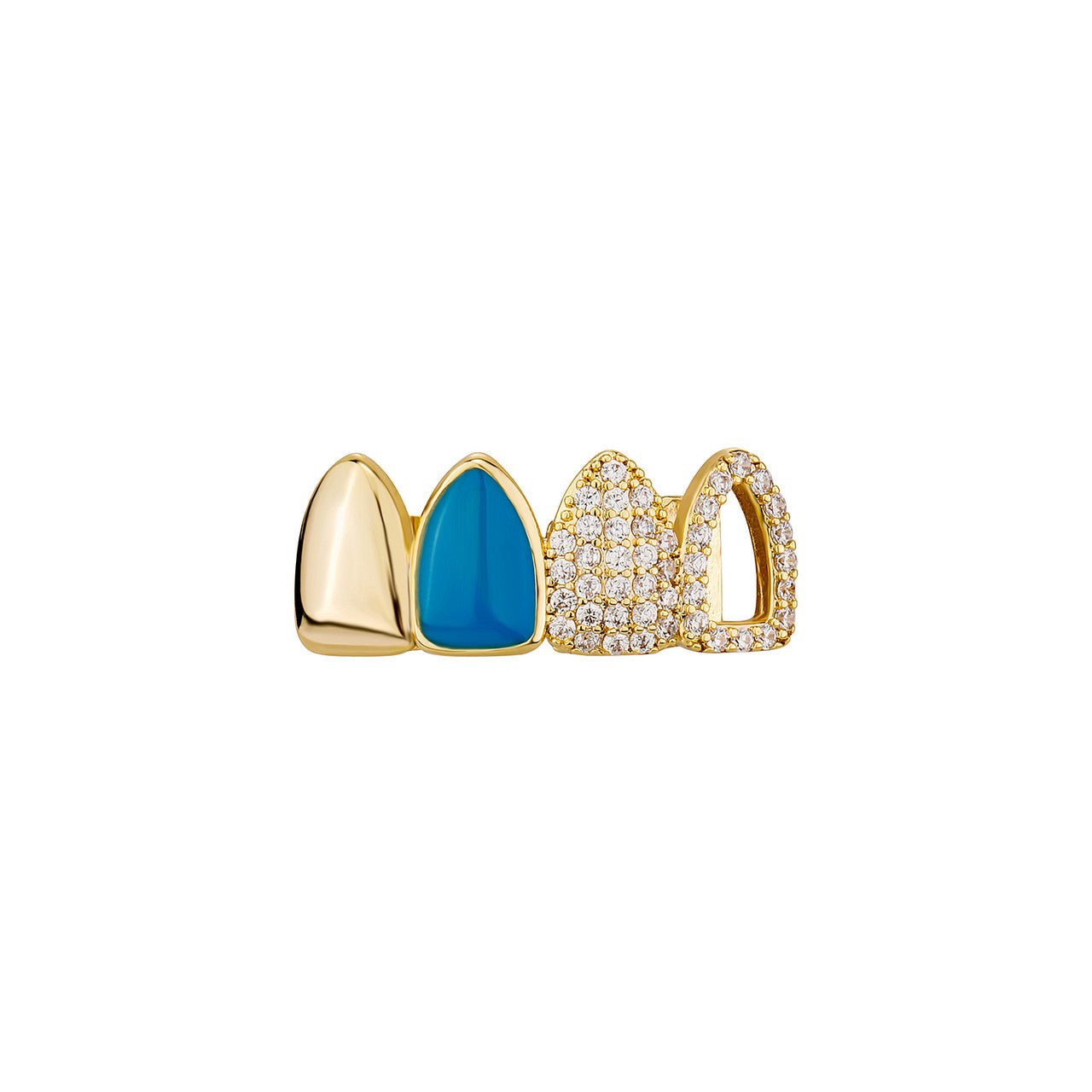 Blue Oil | VVS Diamond CZ 18k Gold .925 Silver Hip Hop Mouth Blue Tooth Teeth Grillz