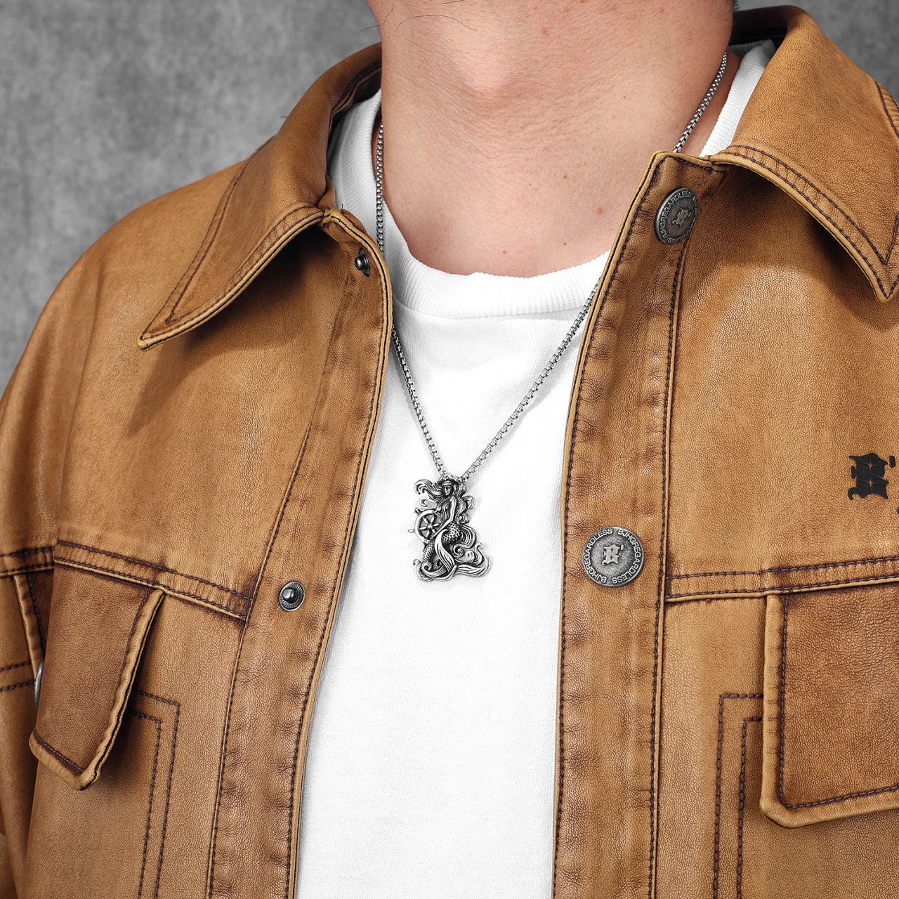 Mermaid Of The Sea | 316L No Fade Stainless Steel Captain's Helm Pendant