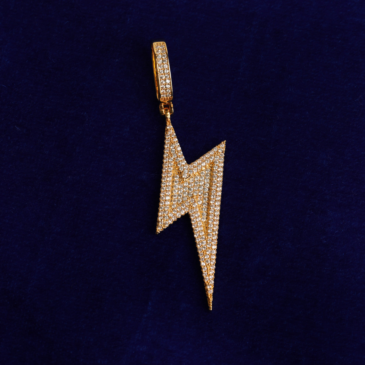 Thunderbolt | Prong Set VVS Diamond CZ Iced Blinged Out Pendant