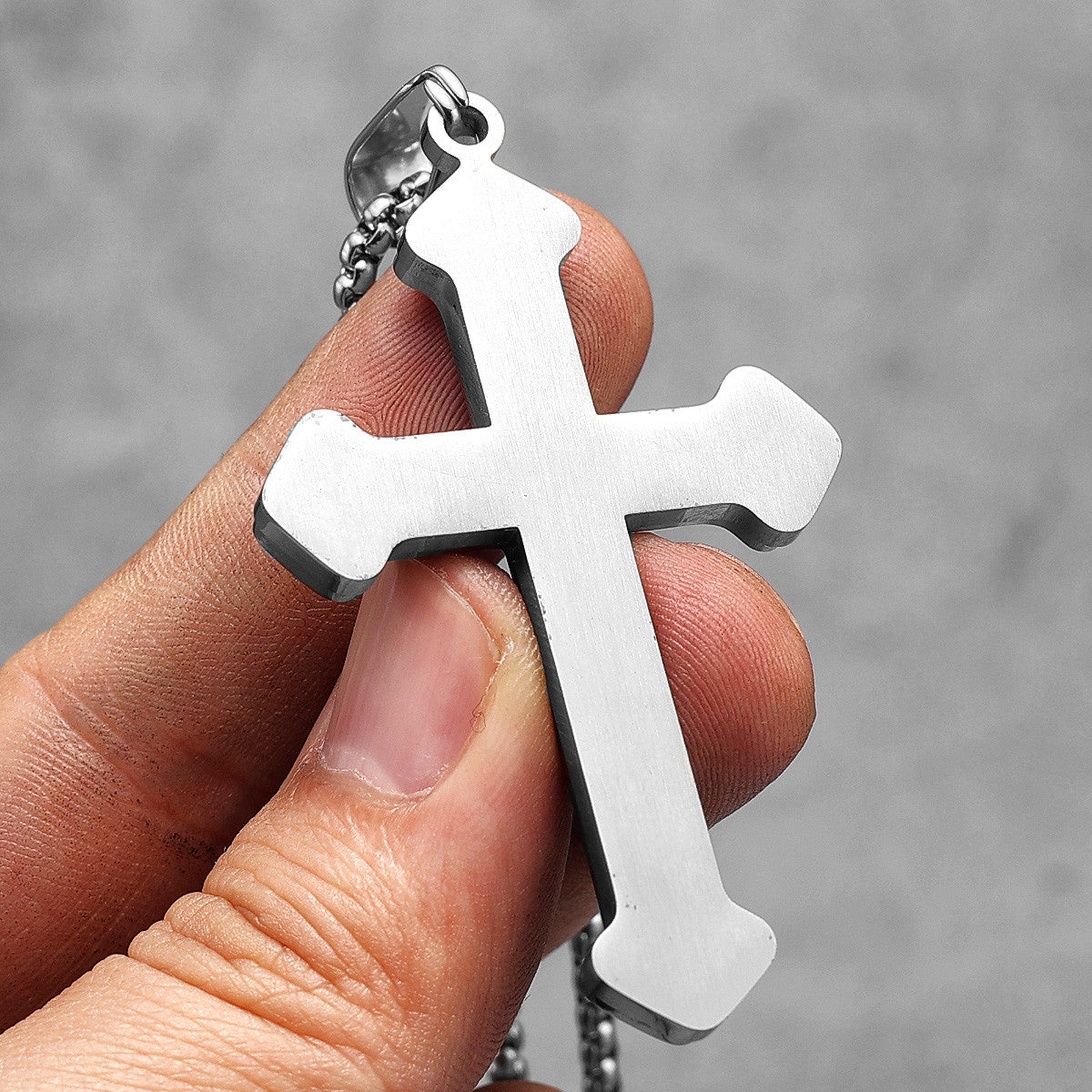 Layered Cross | 14k Gold Black Blue Solid Stainless Steel Hip Hop Street Style Cross Pendant