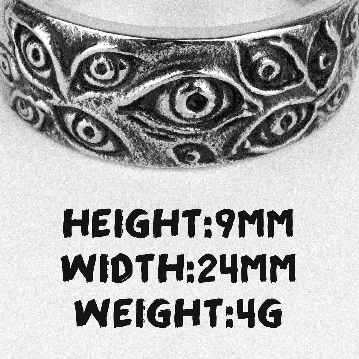 Demon Eye | 316L No Fade Stainless Steel Men's Hip Hop Fashion Unique Ring