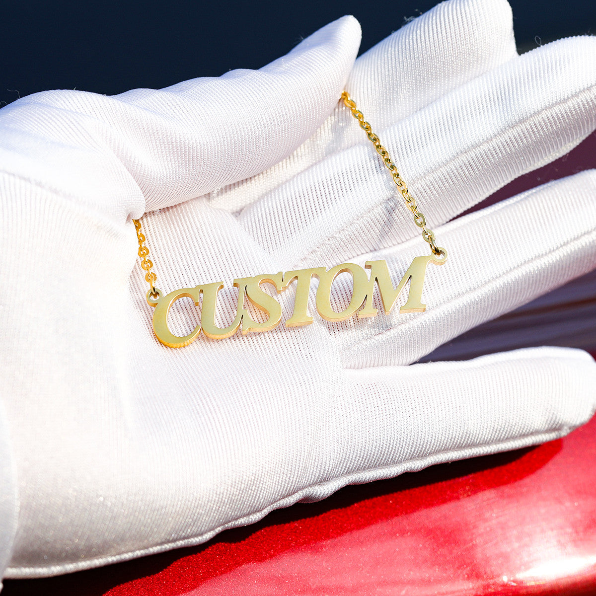 24k Gold Silver Over Solid Stainless Steel Custom Name Plate Designer Pendant