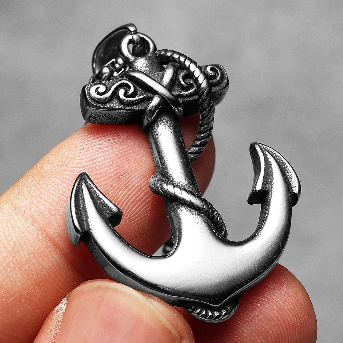 Pirate Anchor | Solid Stainless Steel Nautical Cross Anchor Pendant Chain Necklace