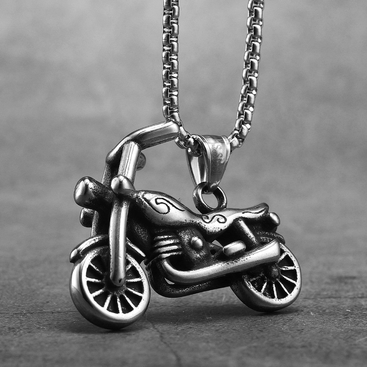 Motorcycle | 316L Solid No Tarnish Stainless Steel Chopper Biker Street Wear Pendant