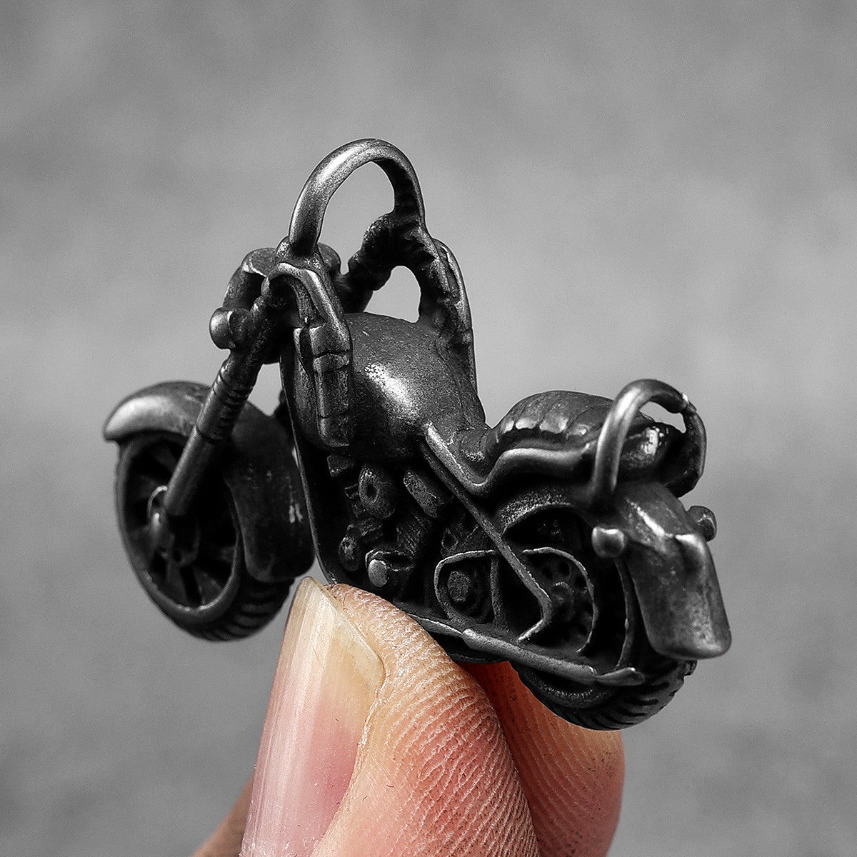 Vintage Cruiser | Solid Stainless Steel Biker Boy Motorcycle Pendant Chain Necklace