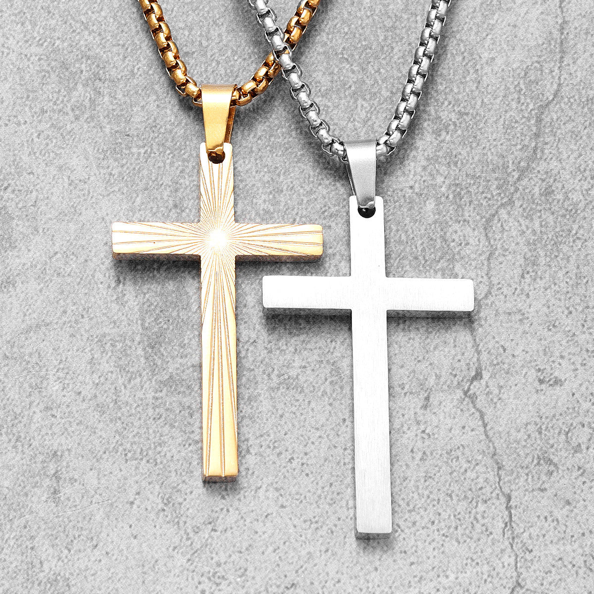 Focus Cross | Solid No Fade Stainless Steel Shining Light Cross Pendant
