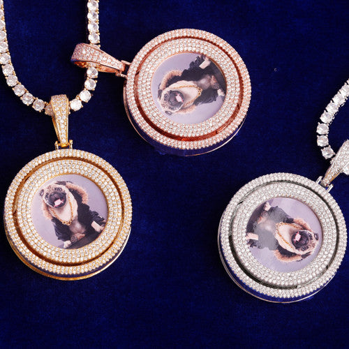 Rotating Vibes | Custom Spinning Iced Blinged Out Photo Picture Pendant