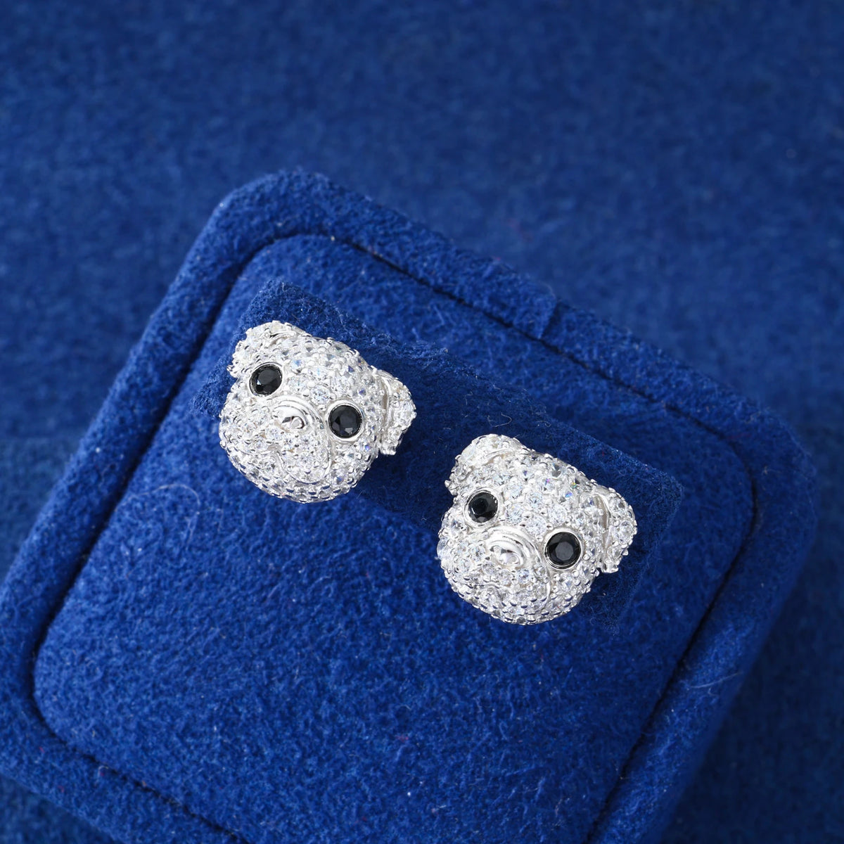 Pockets The Pup | Puppy Dog 925 Sterling Silver Moissanite Diamond Iced Blinged Out Earrings