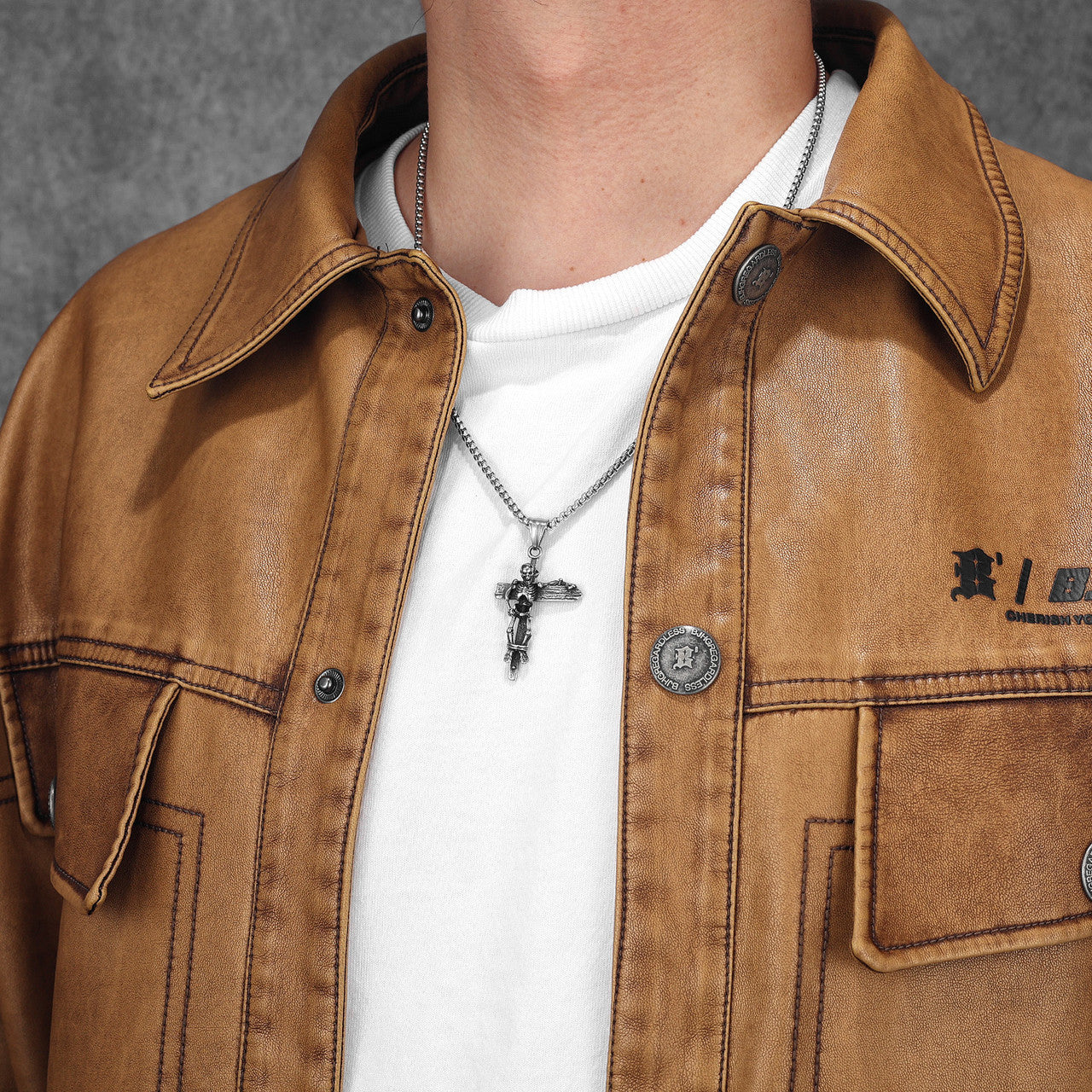 Skull Cross | 316L No Fade Stainless Steel Broken Cross Skeleton Hip Hop Street Wear Pendant