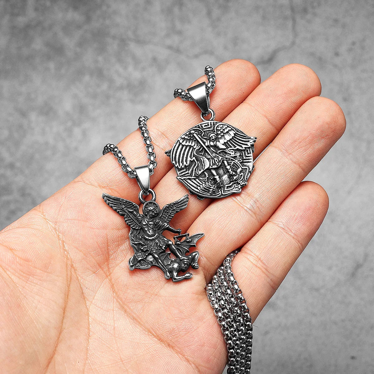 Saint Michael | Satan Under My Feet Solid Stainless Steel Religious Pendant