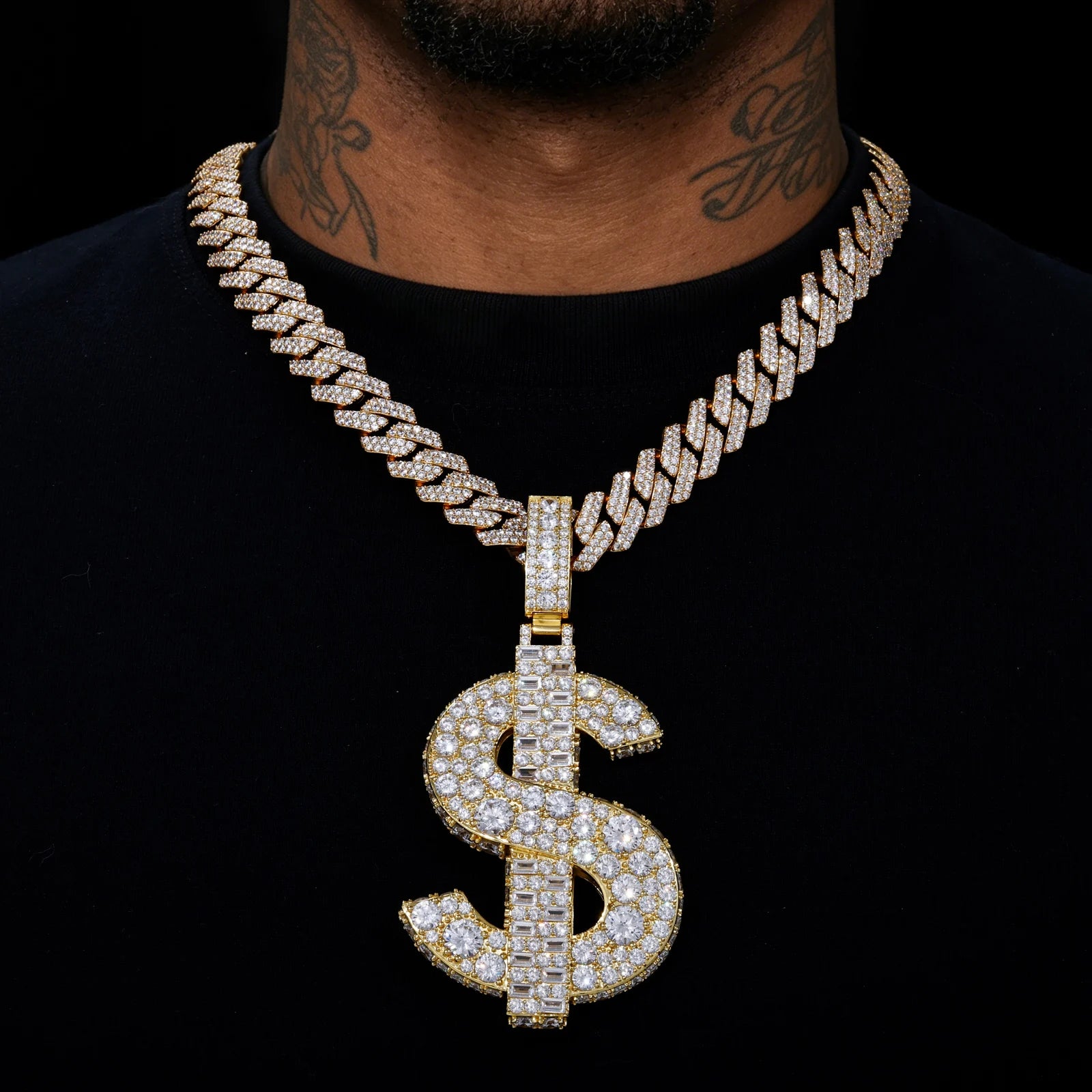 Big Dollars | Hip Hop 925 Silver I Make Big Dollars Moissanite Dollar Sign Pendant