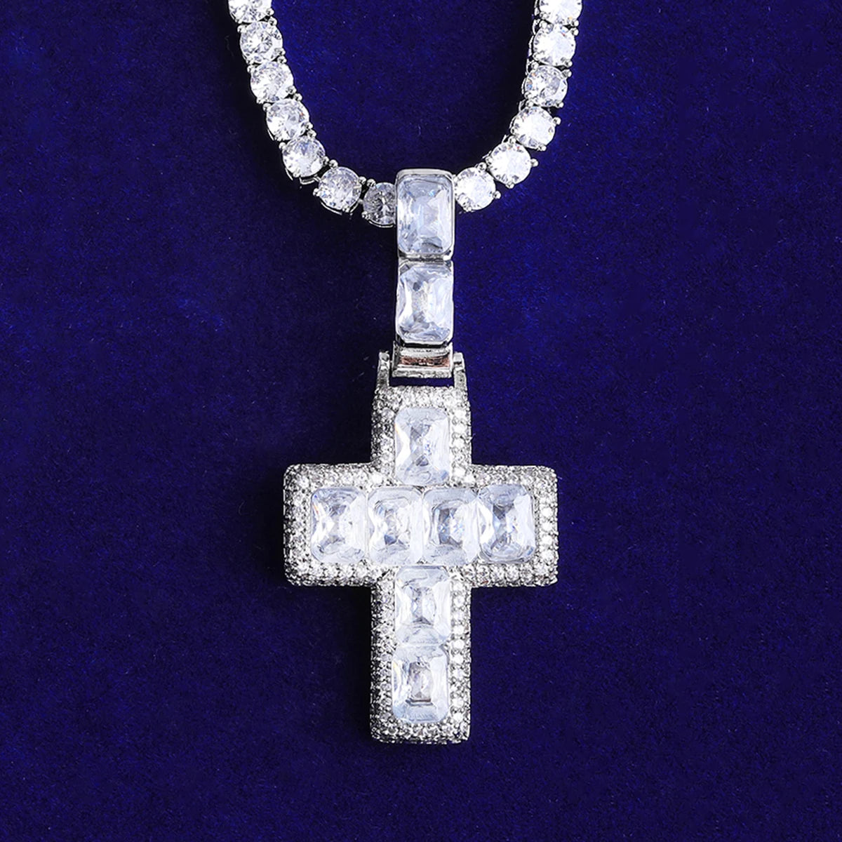 Baguette Cross | VVS Diamond CZ 5AA+ Stone Iced Blinged Out Hip Hop Cross Pendant