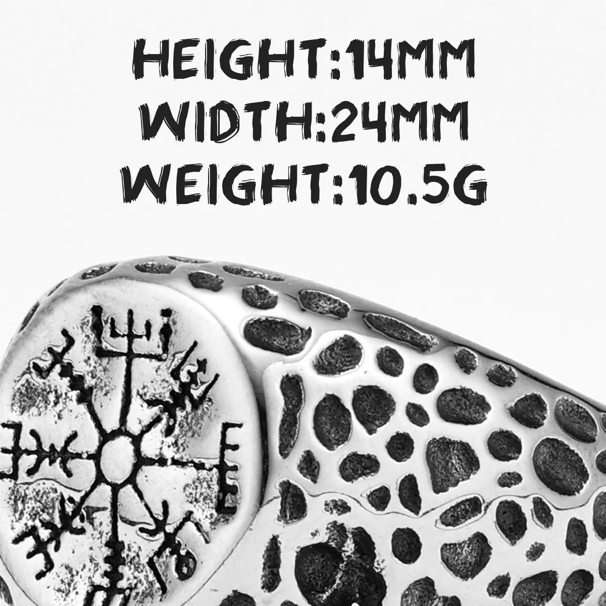 The Viking | No Fade Stainless Steel Damaged Viking Compass Symbolic Rings