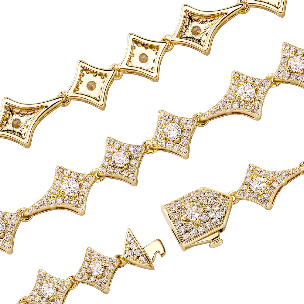 Star Dust | VVS Diamond CZ 10mm Iced Blinged Out Link Chain Necklace