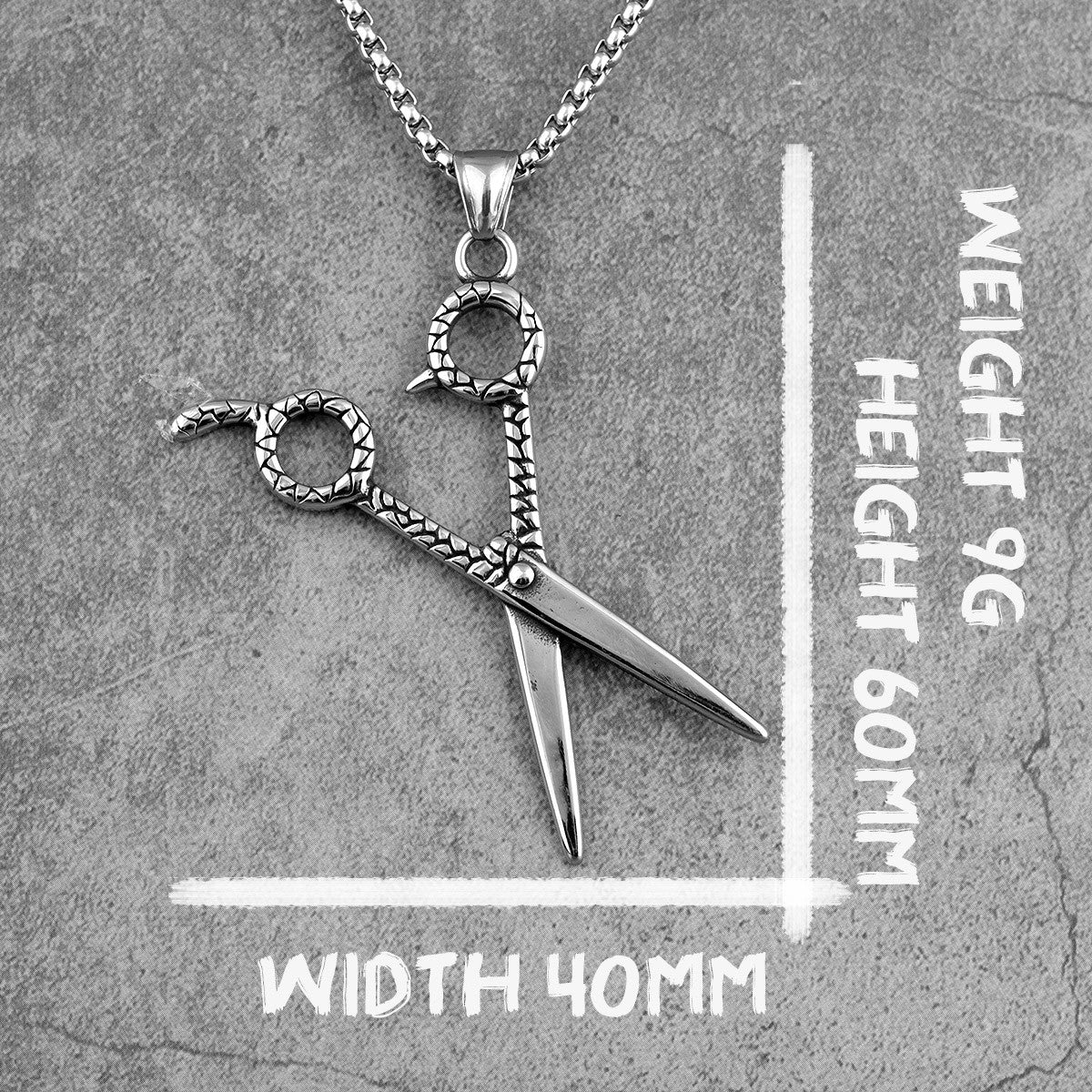 Scissors | Solid Stainless Steel Haircut Barber Scissors Hip Hop Pendant Chain Necklace