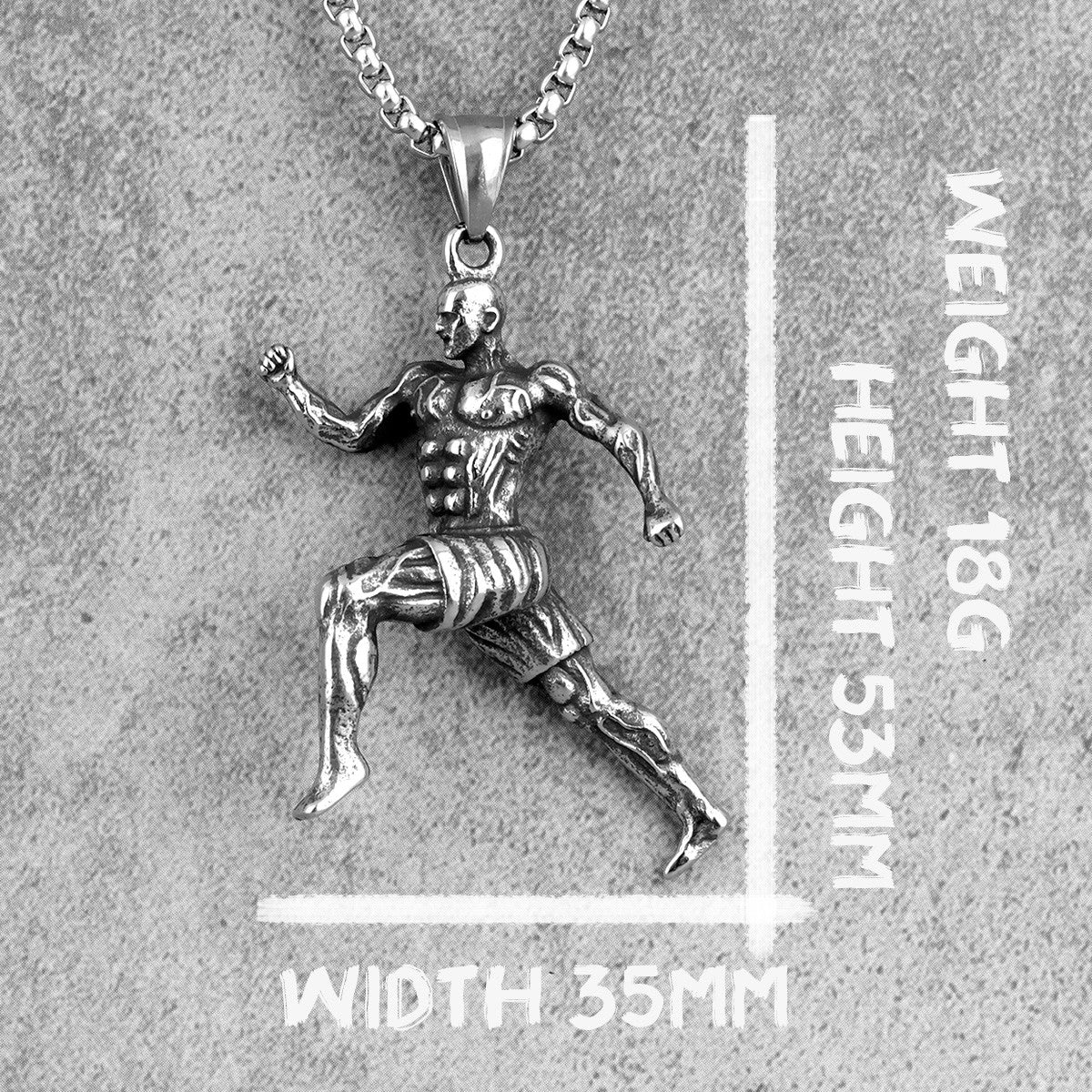 Runner | 316L No Fade Stainless Steel Fitness Bodybuilding Running Gym Rat Pendant Chain