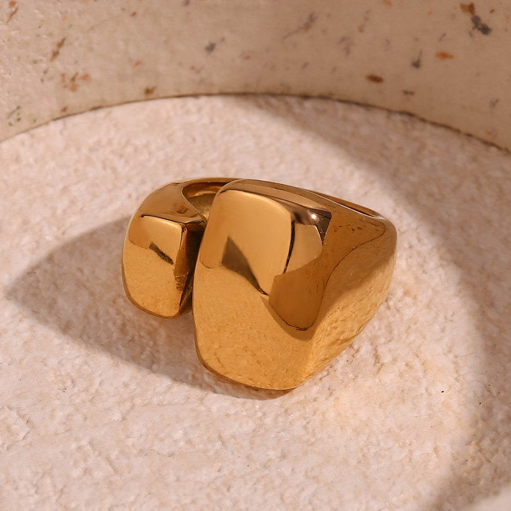 Street Flossy | 18k Gold over No Fade Stainless Steel Party Time Cocktail Rings