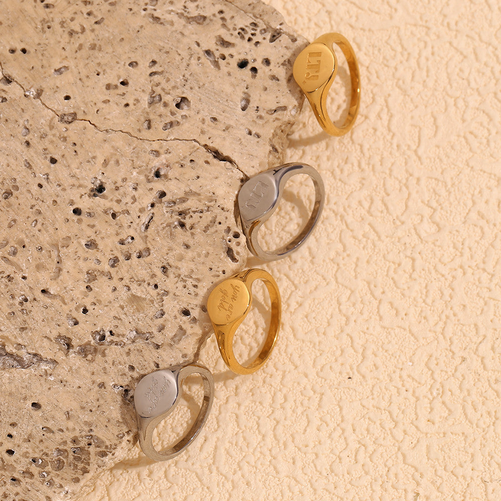 18k Gold LTJ You Are Gold Solid Stainless Steel Water Proof Rings