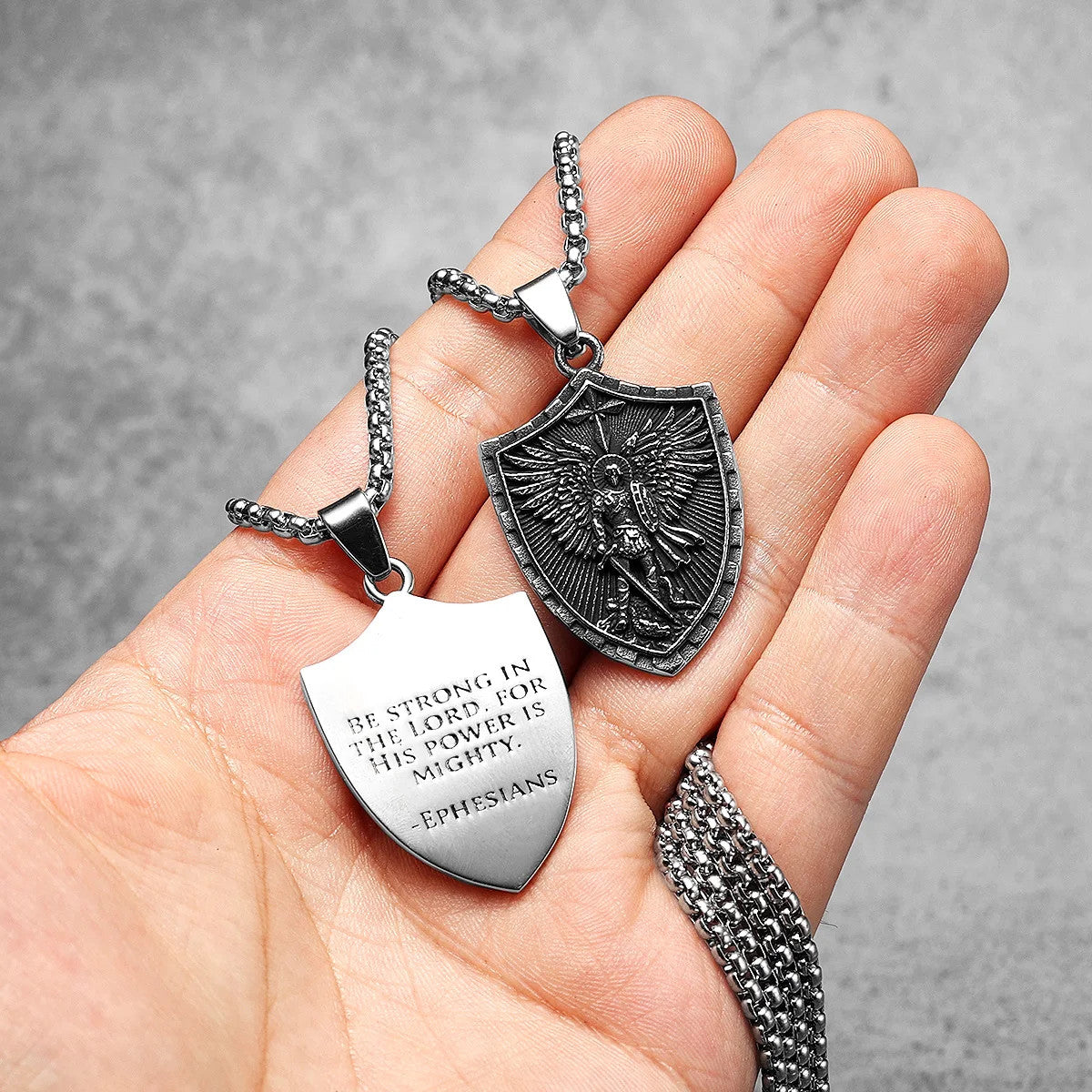 Guardian Collection | 316L No Fade Stainless Steel St. Michael Shield of Protection Pendant