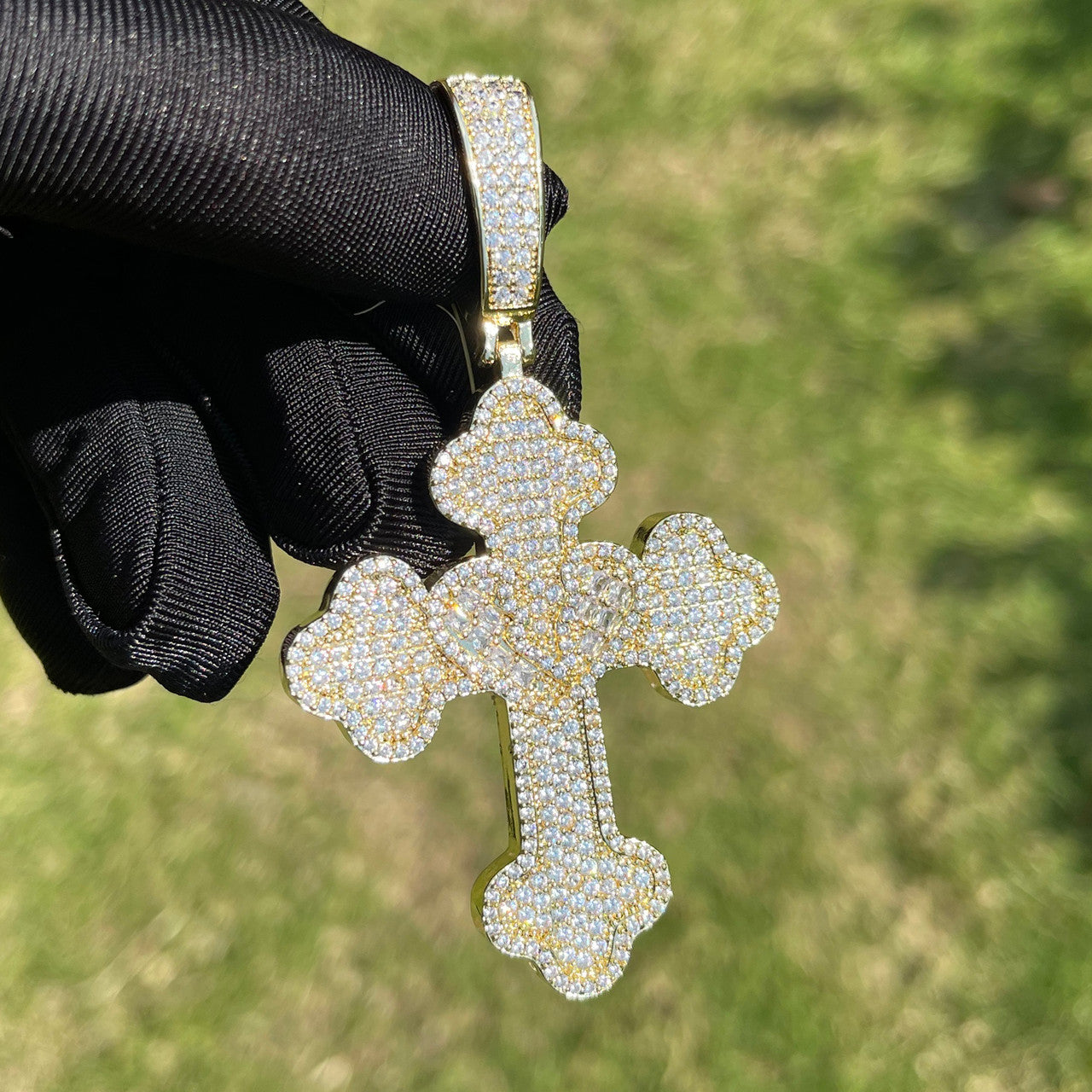 Healing Heart Cross | VVS Diamond CZ Baguette Iced Blinged Out Pedant