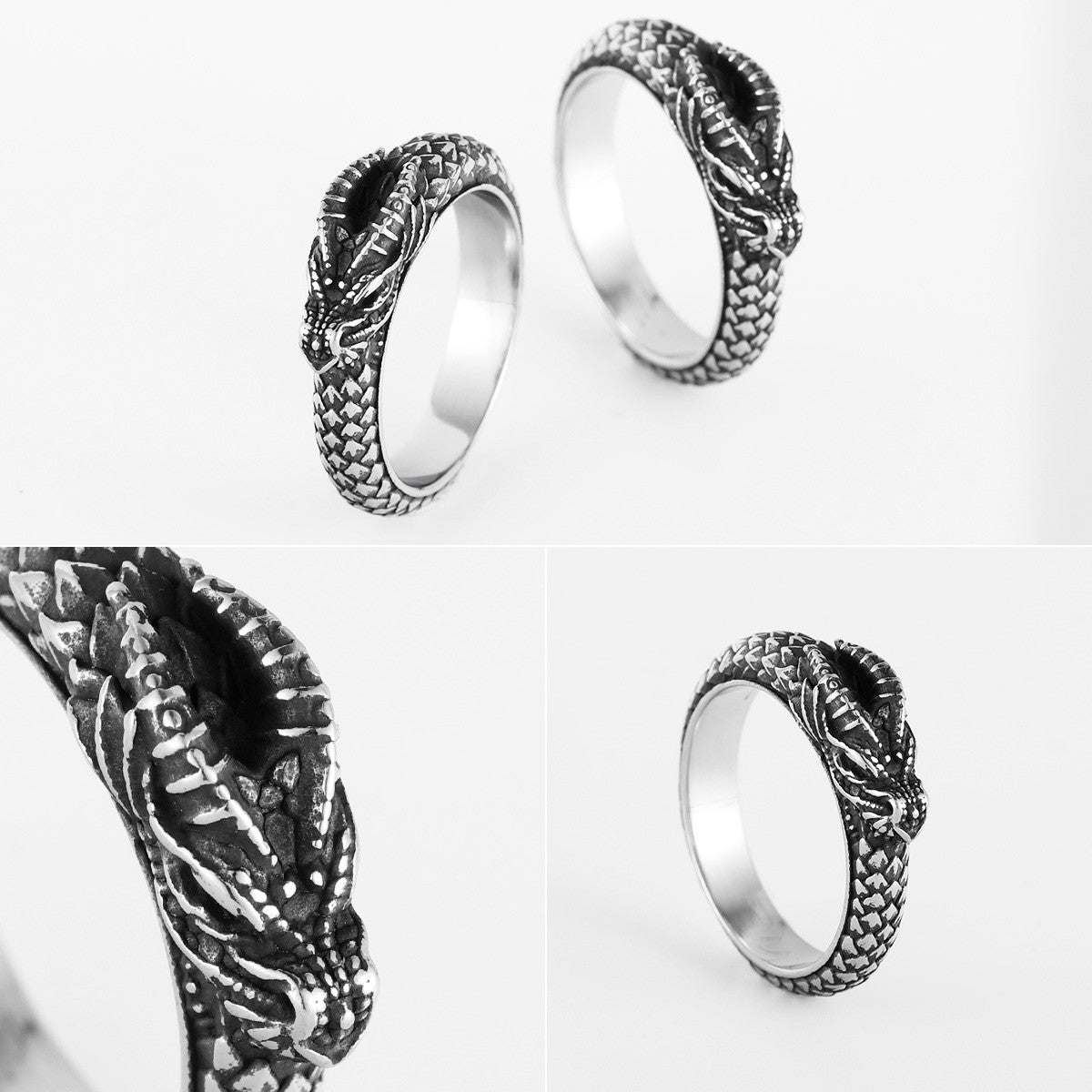 Serpent Collection | 316L No Fade Stainless Steel Dragon Snake Rings