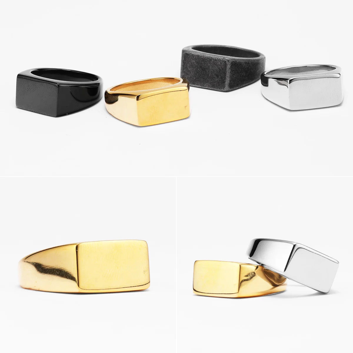 Minimalist Rectangle | 316L No Fade Stainless Steel Classic Man Street Wear Ring