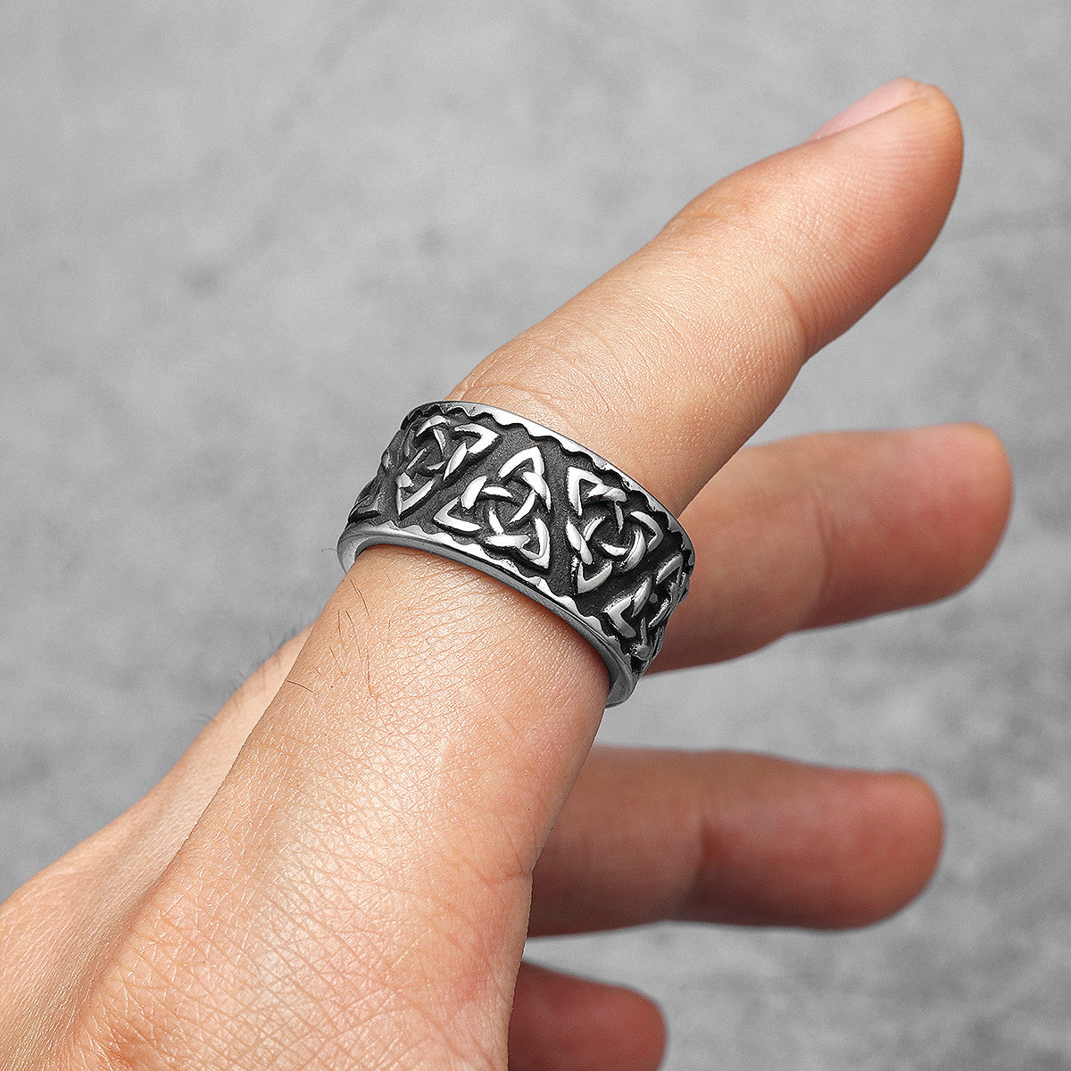 Odin's Triangle | Nordic Viking Celtic Knot Solid Stainless Steel Street Style Rings