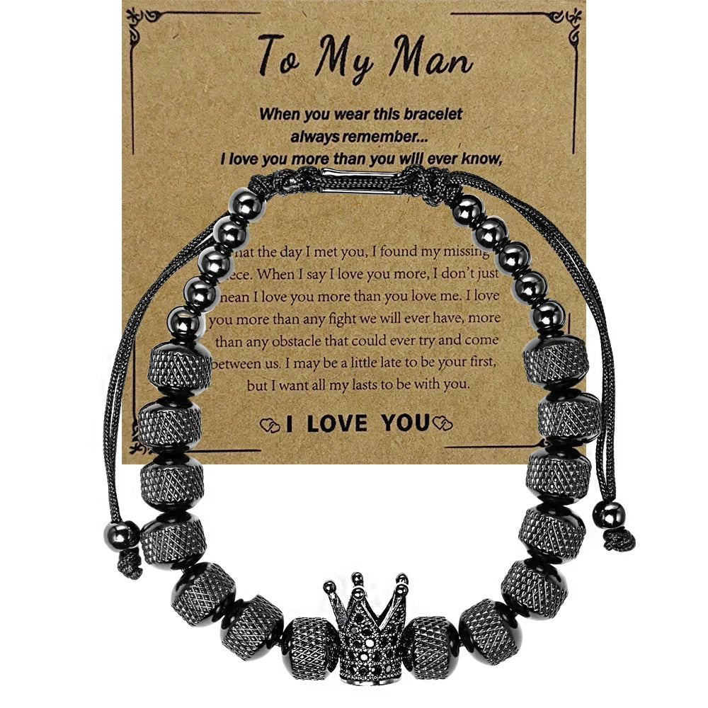 Blessings | VVS Diamond CZ 8MM Kings Crown Iced Blessings Gift Card Message Bracelet