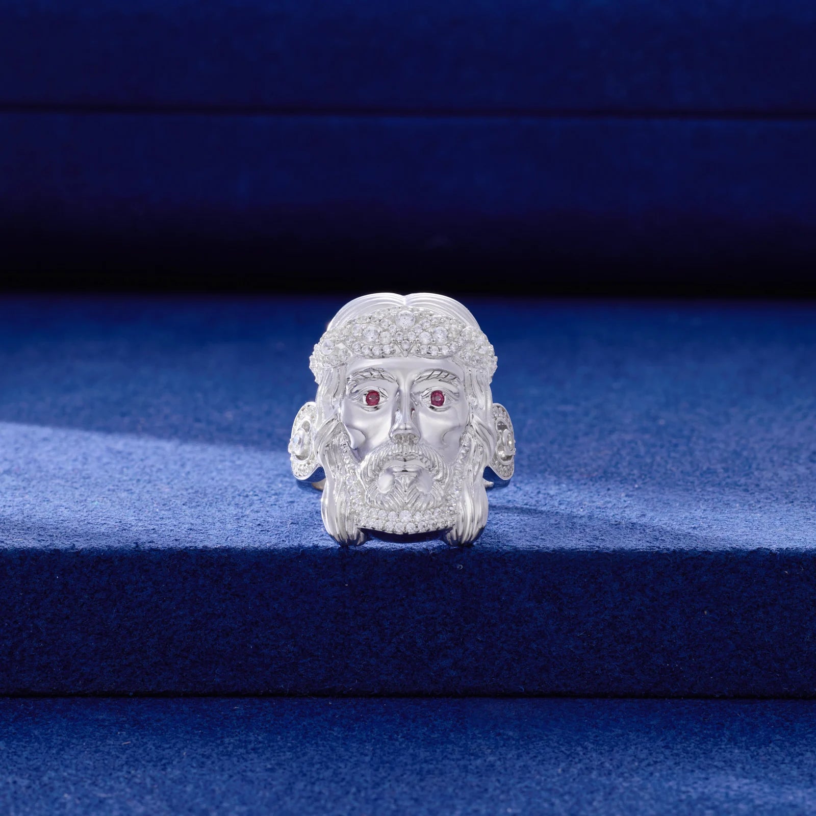 The Messiah | Solid 925 Silver VVS Moissanite Diamond Hip Hop Jesus Face Ring