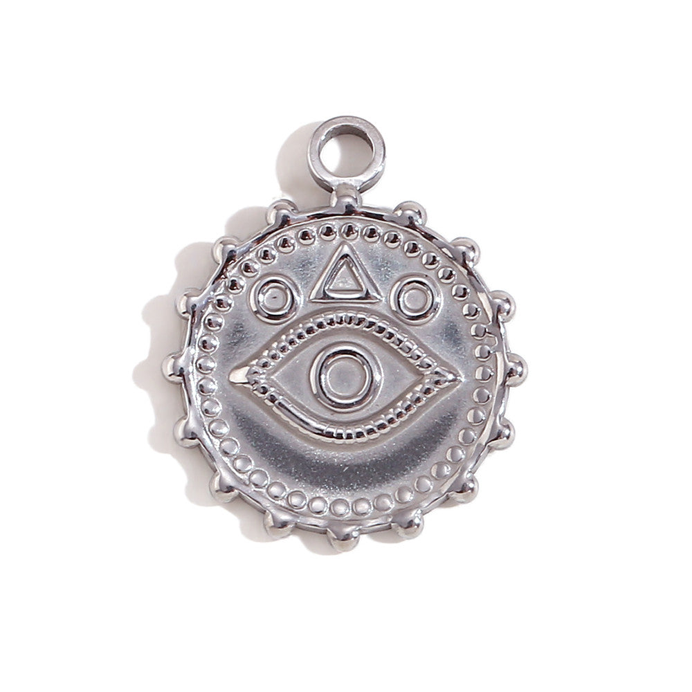 DIY Stainless Steel Waterproof Face Sun Cross Sunflower All seeing Eye Charms Pendants Bracelets