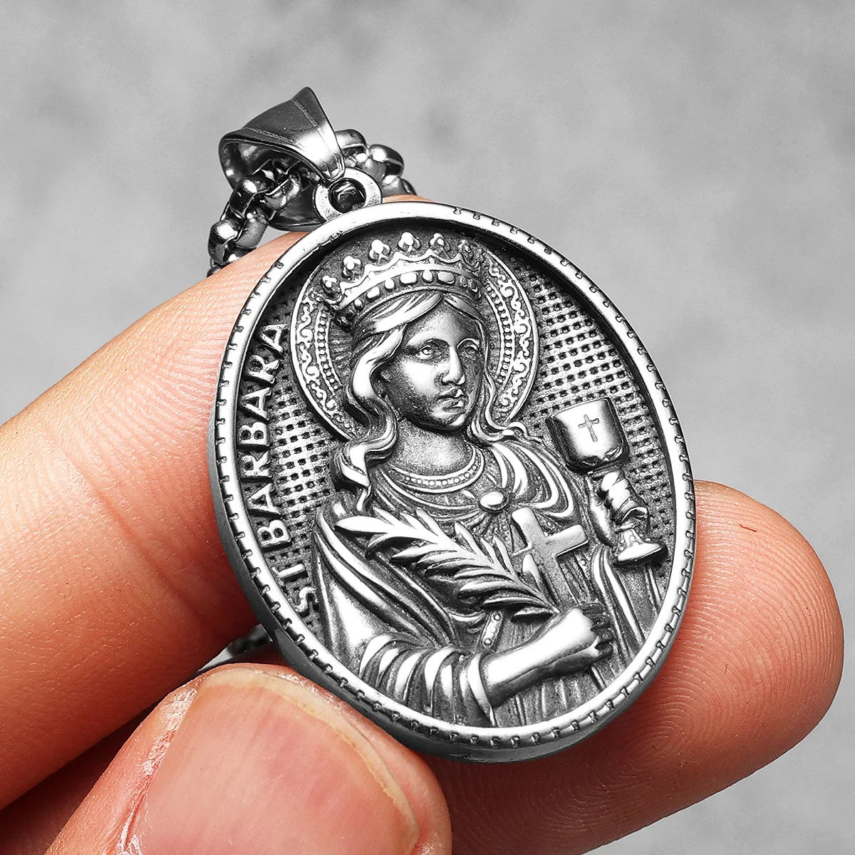 Saint Barbara | 316L Stainless Steel Powerful Spiritual Amulet Pendant Necklace