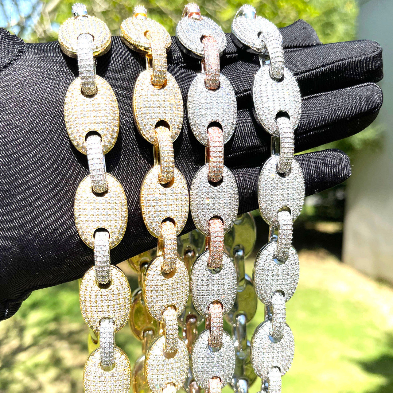 The G-Link | Designer Prong Set Flooded Ice Hip Hop Chain Necklace