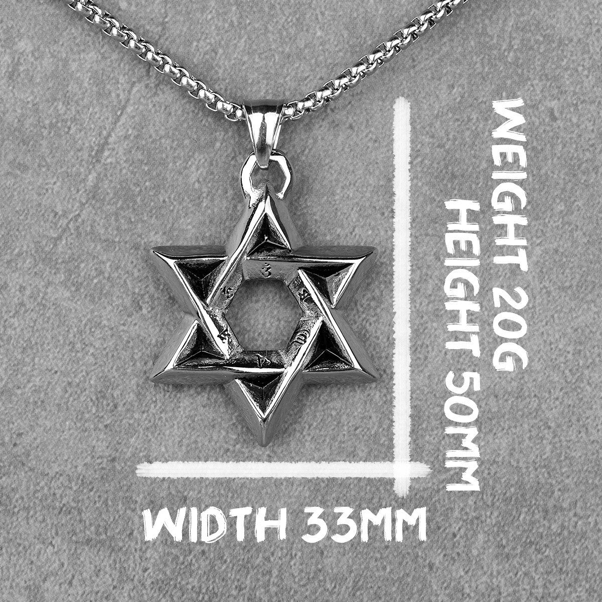 Star Of David | Judaism Hexagram 316L No Fade Stainless Silver Pendant