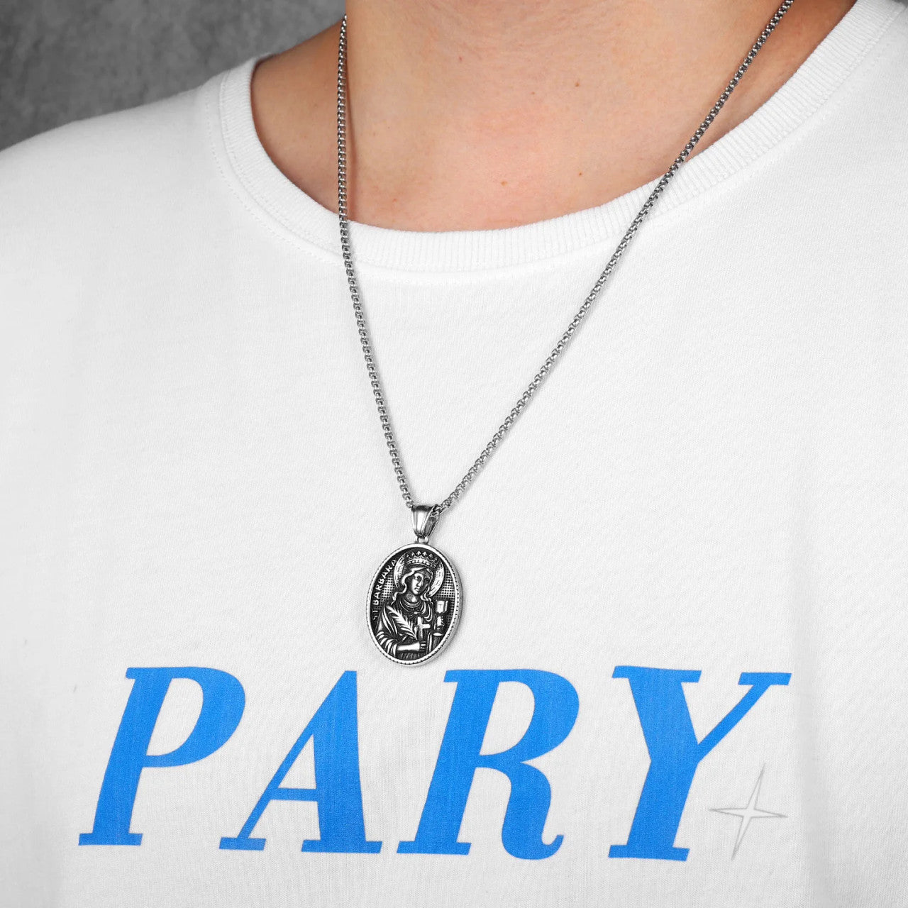 Saint Barbara | 316L Stainless Steel Powerful Spiritual Amulet Pendant Necklace