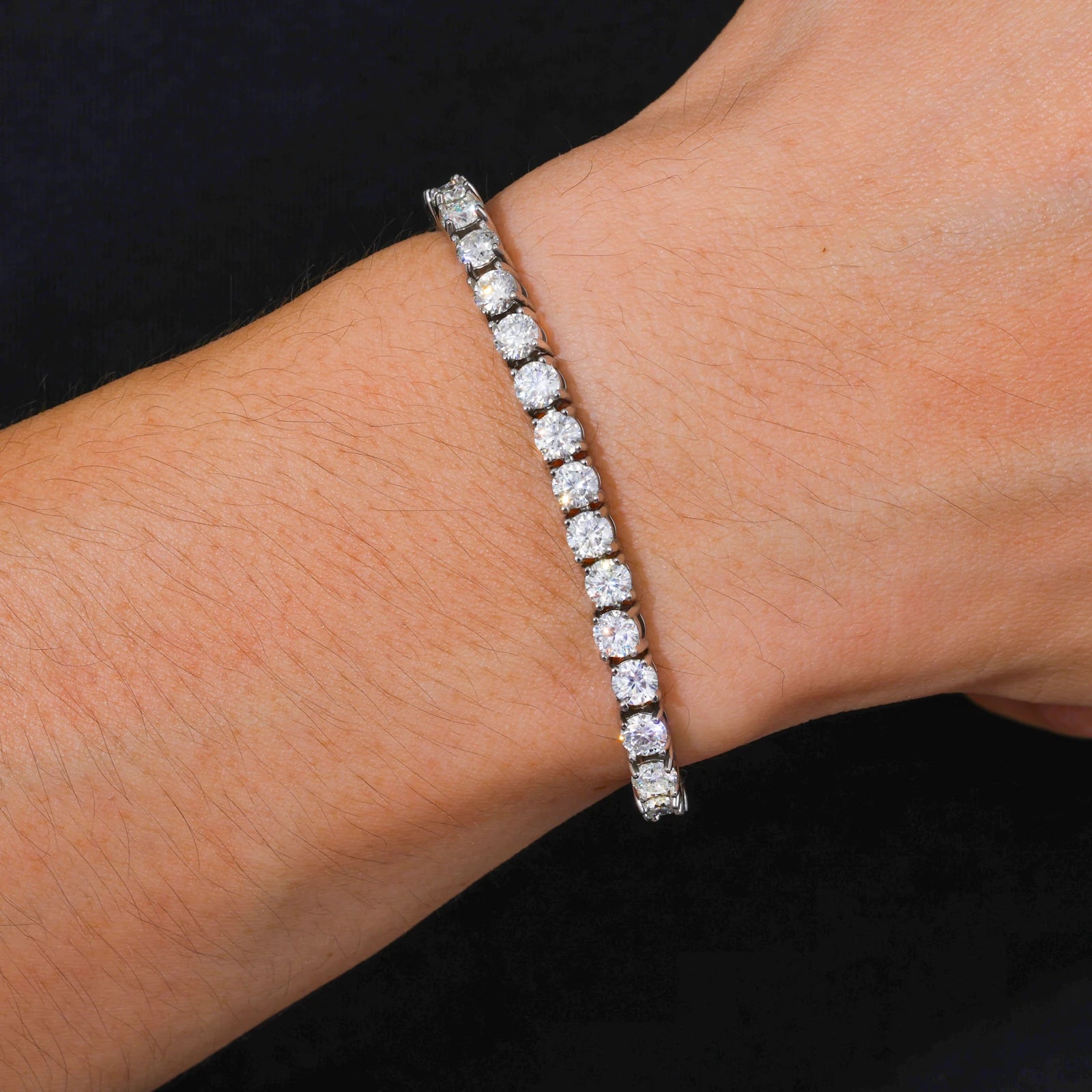 Solid 316L Stainless Steel D VVS1 Moissanite No Fading Tennis Bracelet