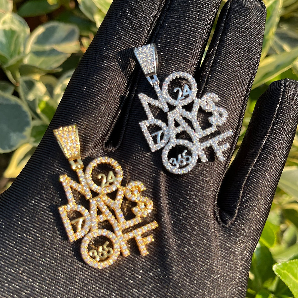 No Days Off | Prong Set Cluster Stones Hip Hop Pendant Chain Necklace