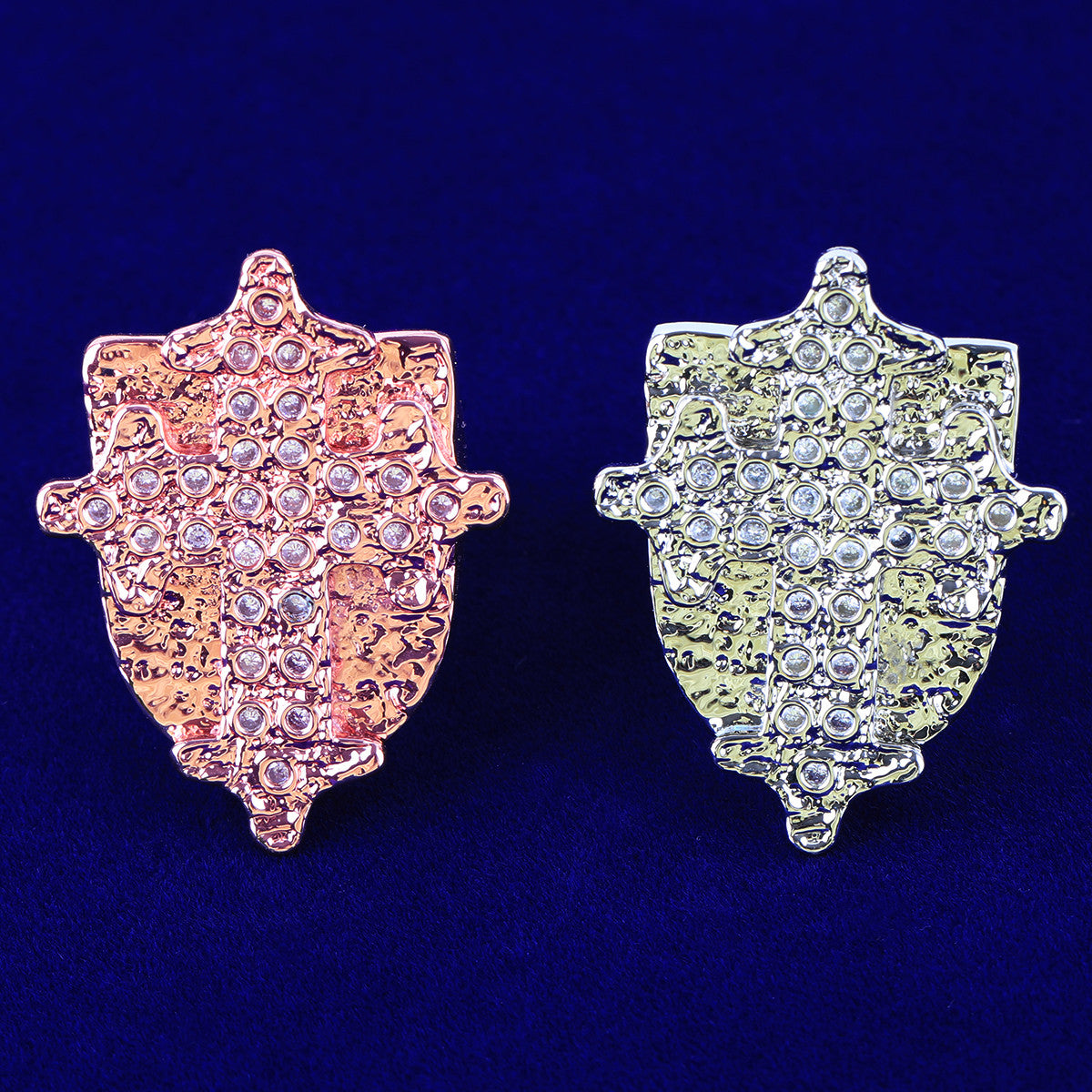 Divine Protector | Cross Shield VVS Diamond CZ Stone Hip Hop Prong Set Rings