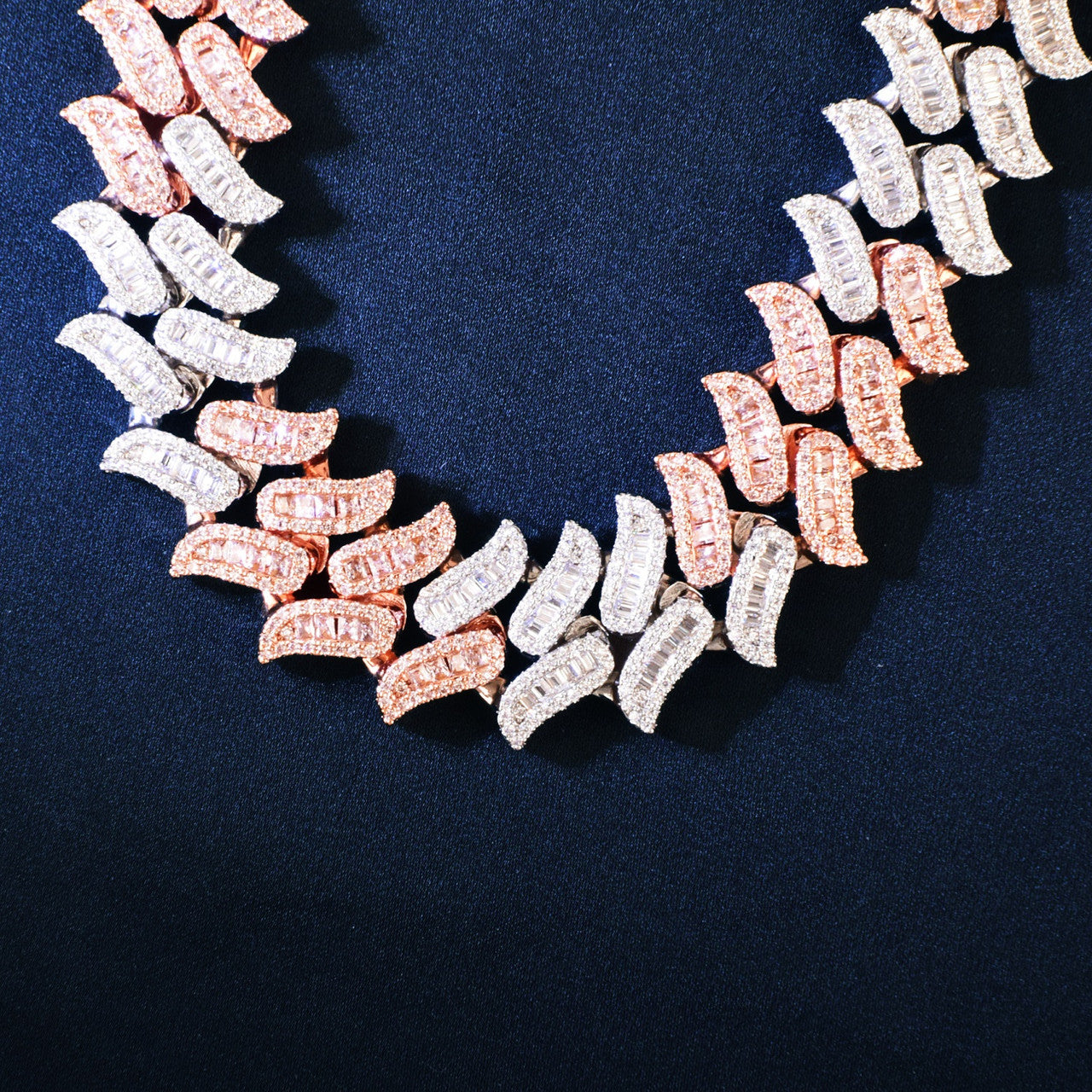 Fire Boy Baguette | VVS Diamond CZ Baguette Iced Blinged Out Fire Boy Cuban Link Chain Necklace