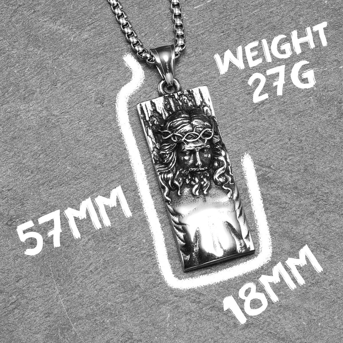 Jesus | 316L No Fade Stainless Steel Jesus Pressed Down Street Style Pendant