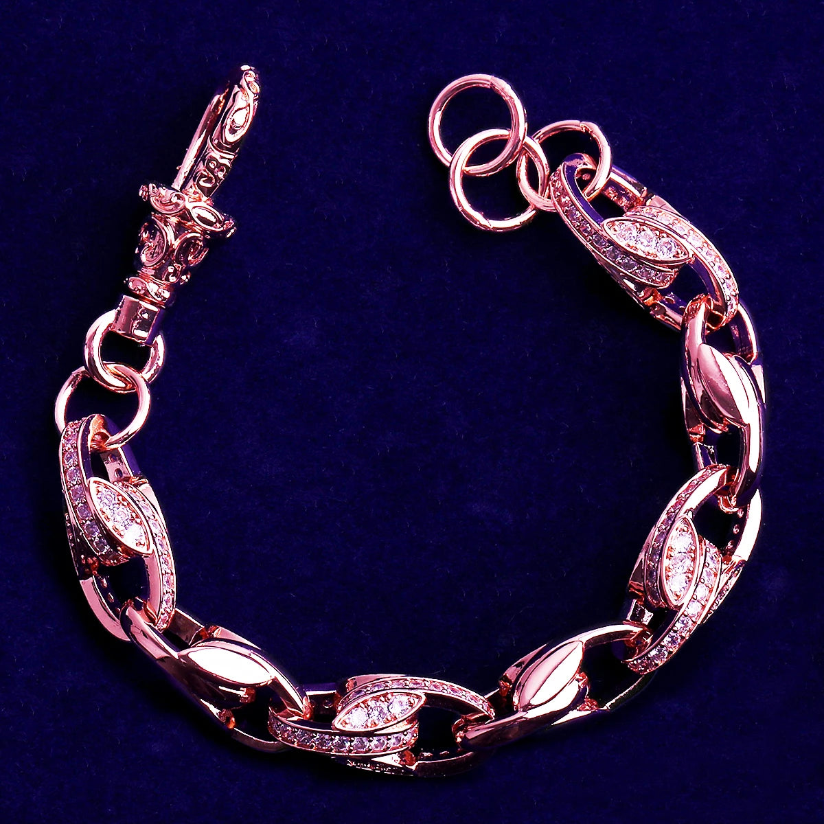 Iced Luxury | Tulip Bulb VVS Diamond CZ Designer Link Hip Hop Bracelet