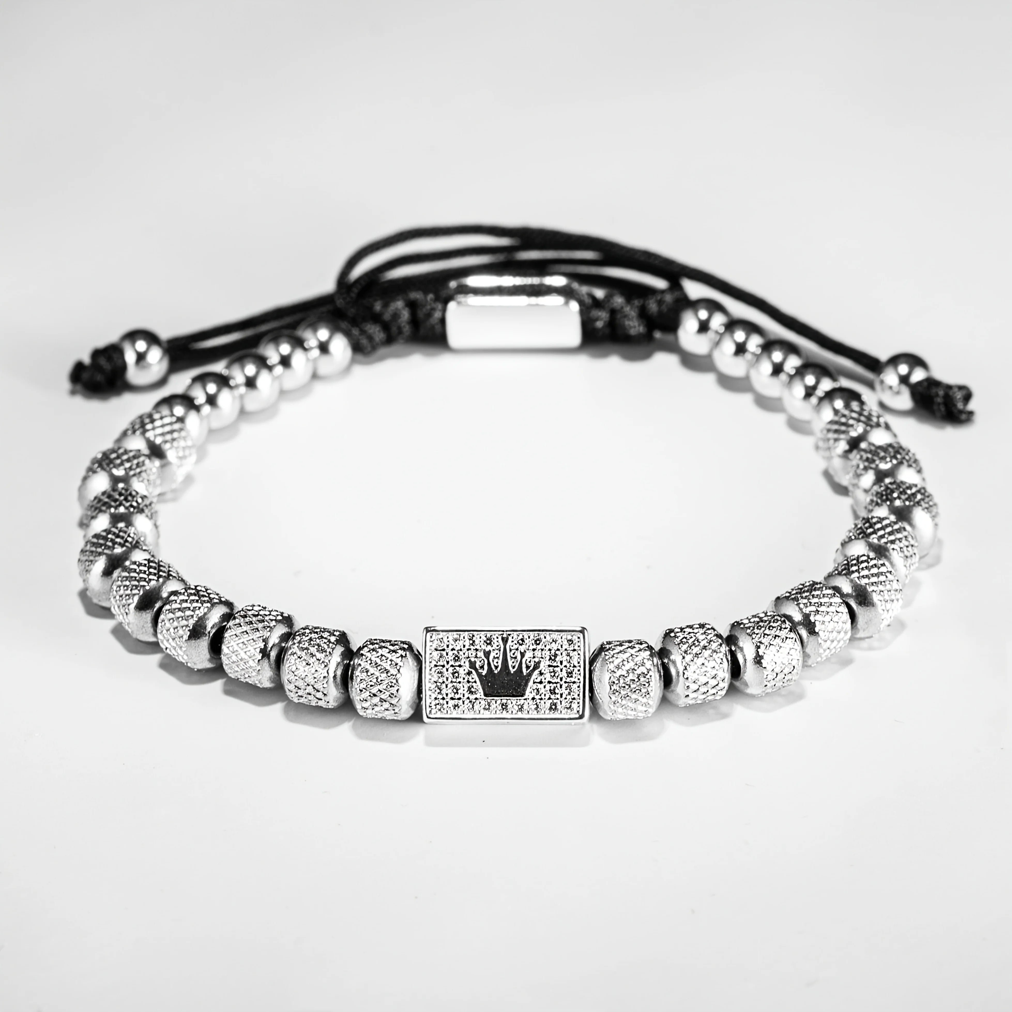 Throne | VVS Diamond CZ Micro-Set Luxury Stainless Steel 18k Gold Bead Bracelet