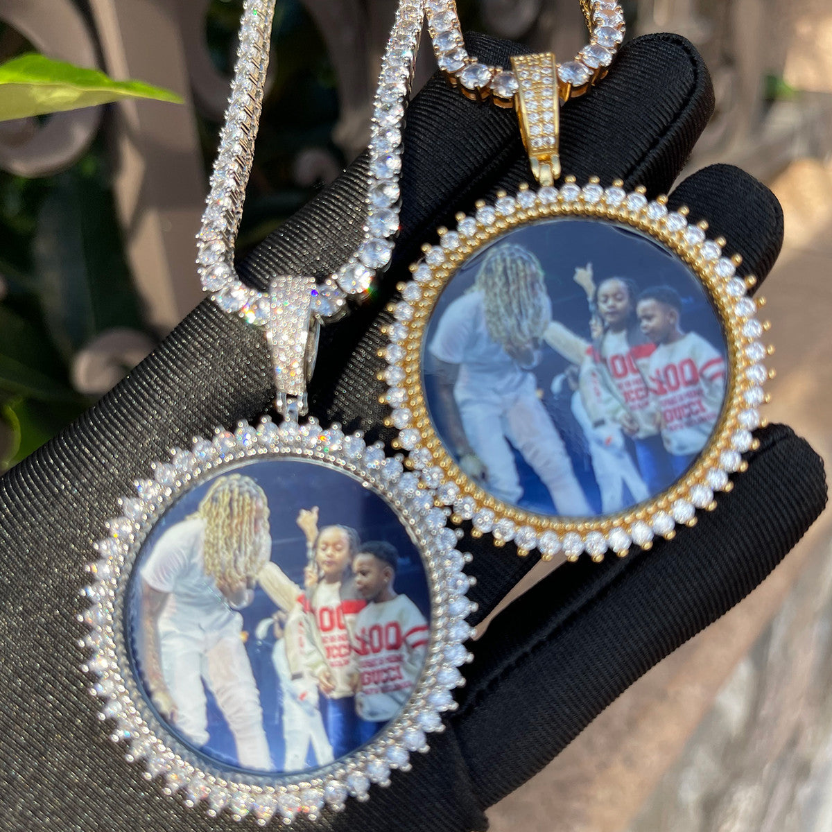 Diamond Trilogy | 3 Prong Set Custom Photo Picture Hip Hop Pendant