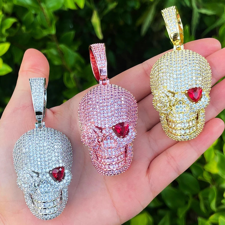 Life After Death | Rose Eye Skull VVS Diamond Cz Iced Blinged Out Pendant