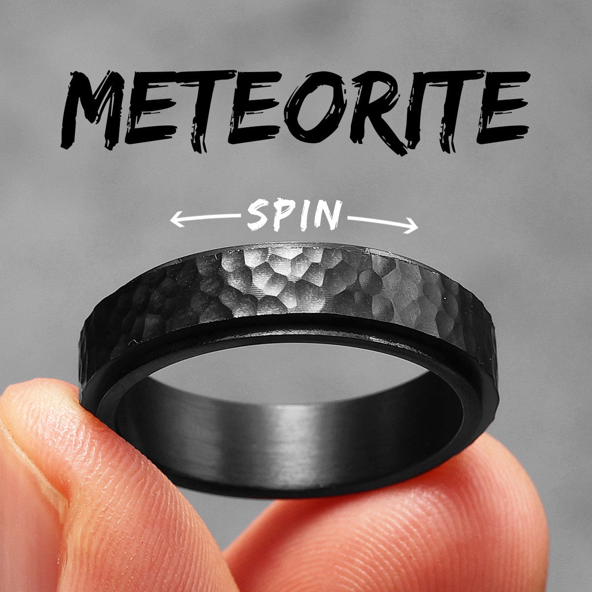 Meteorite | 316L No Fade Stainless Steel Fidget Spinner Style Street Style Rings