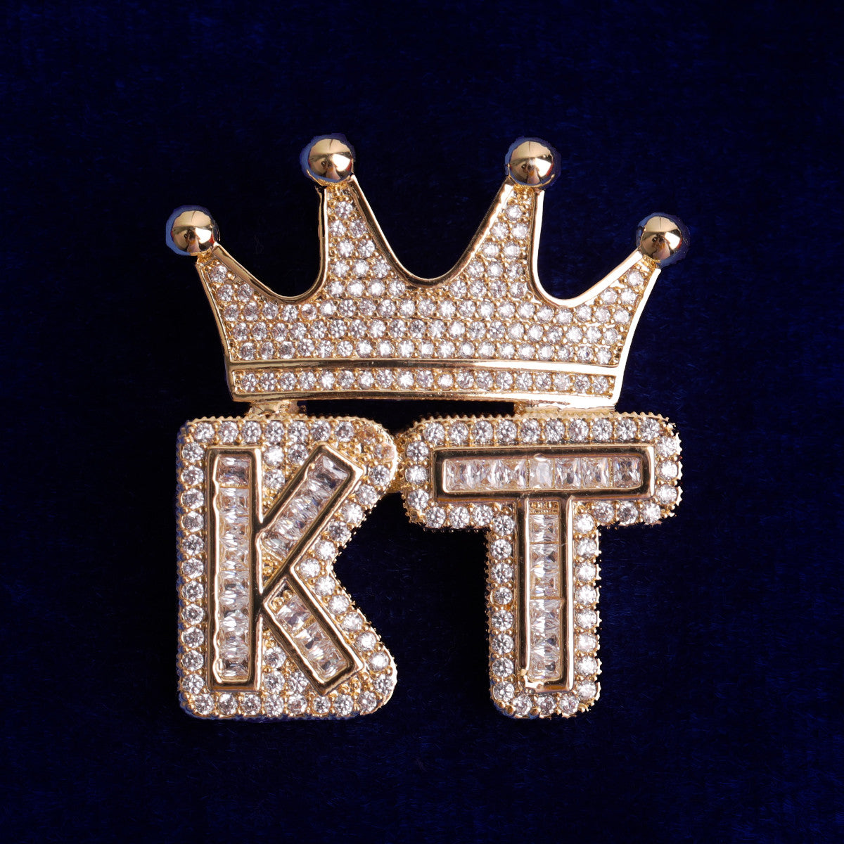 King Shit | Iced VVS Diamond CZ Baguette Crown Blinged Out Custom Made Pendant