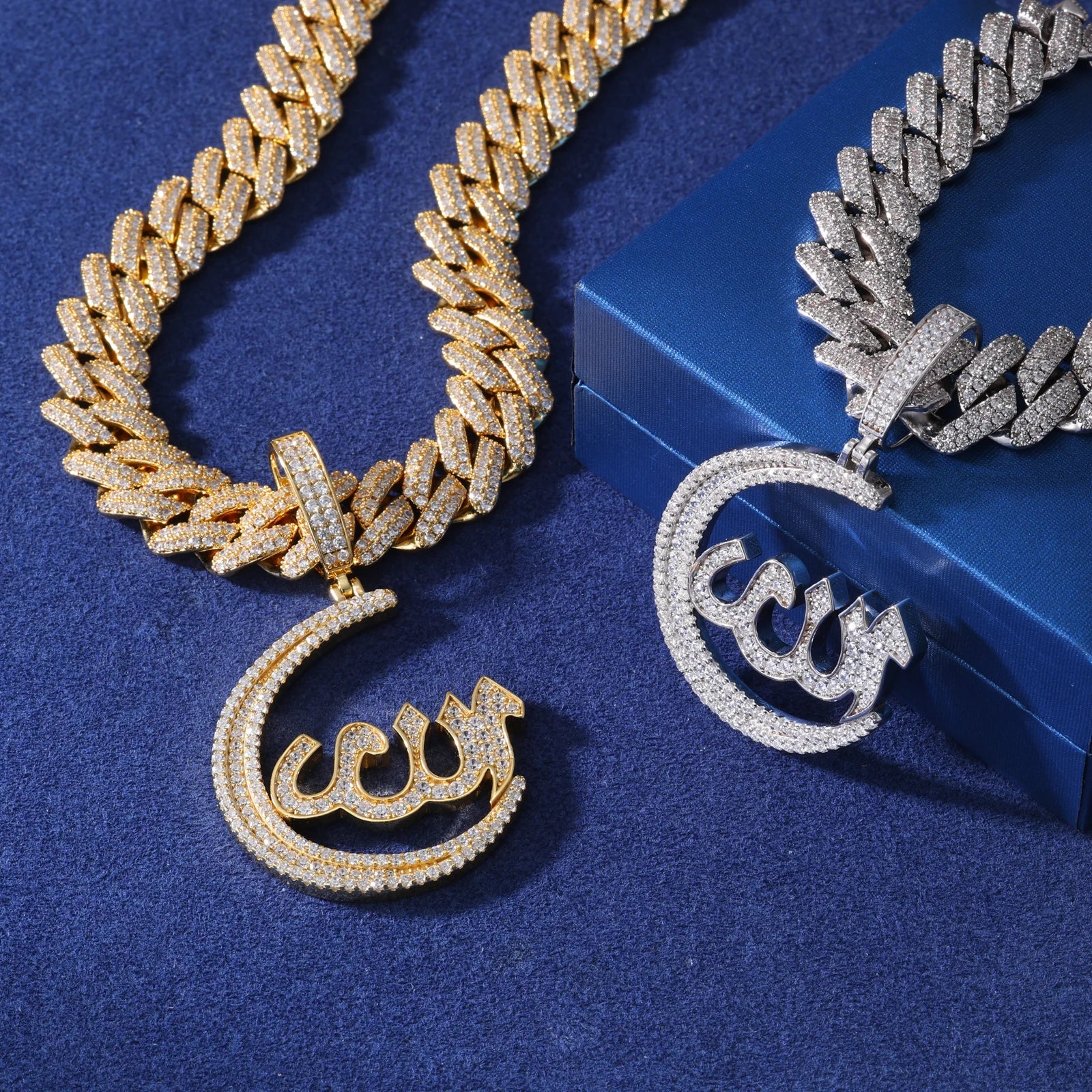 The Moon God | Moissanite Diamond 925 Sterling Silver Allah Hip Hop Pendant