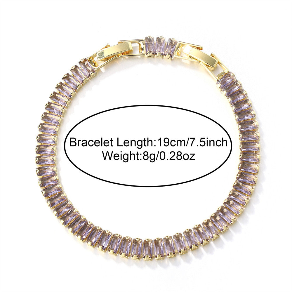 The Double Clasp | 6mm 18k Gold Solid No Fade Stainless Steel Baguette Bracelet