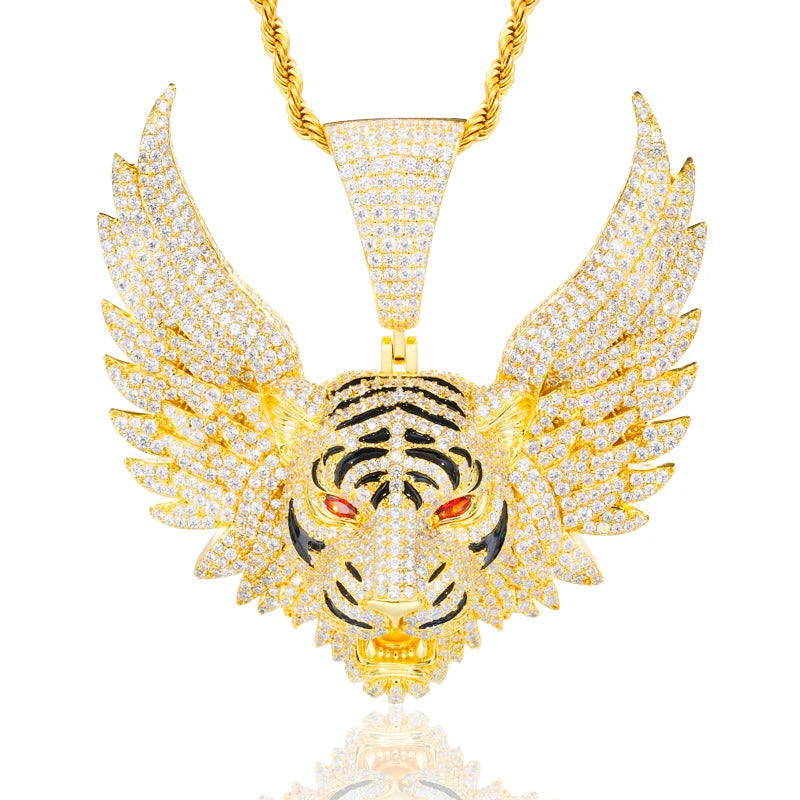 Show Your Stripes | Moissanite Diamond Iced Blinged Out Tiger Winged Hip Hop Pendant