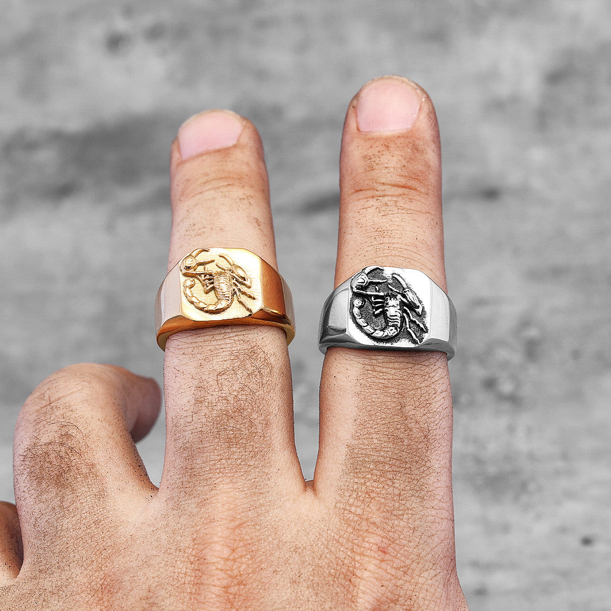 Scorpion | 14k Gold Over 316L No Fade Stainless Steel Street Wear Hip Hop Rings